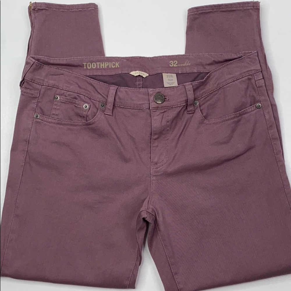 J. Crew Toothpick Ankle Zip  Jeans  32